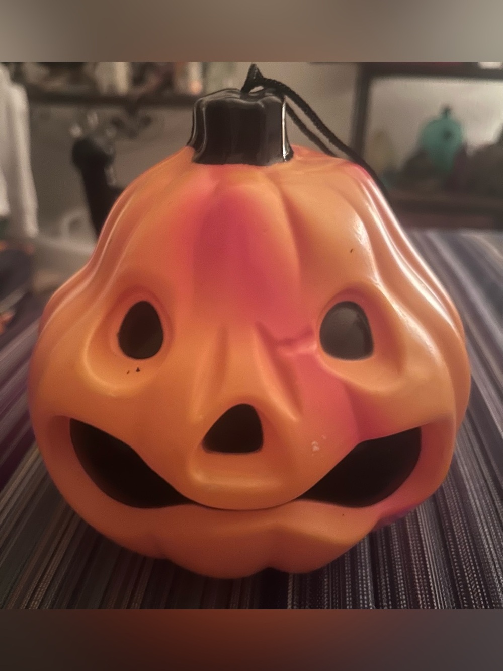 Vintage Double Sided Halloween Pumpkin Jack-O'-Lantern Blow Mold!
